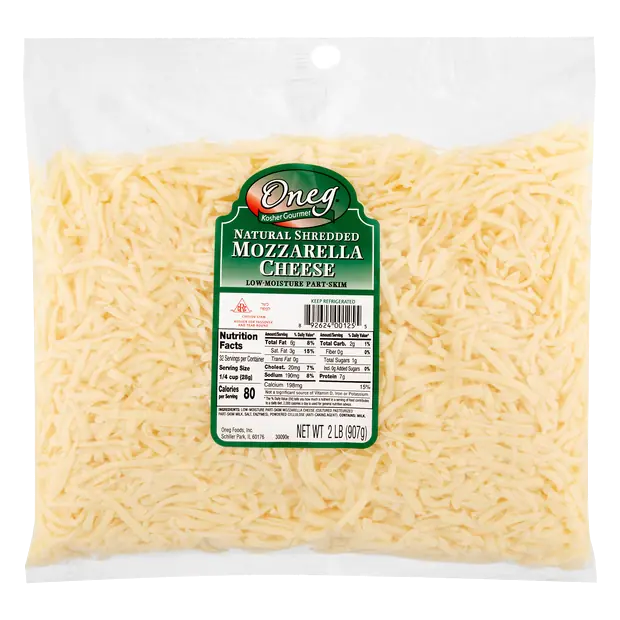 Kosher Natural Fancy Shredded Part Skim Mozzarella Cheese