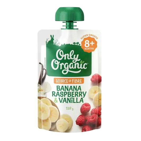 Banana Raspberry & Vanilla Baby Food Pouch 8+ Months