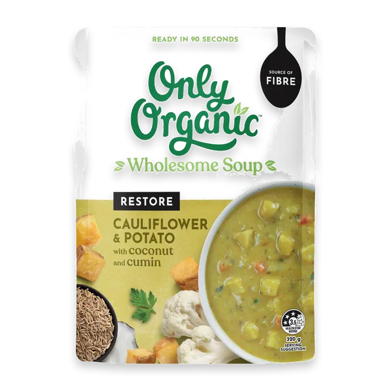 Restore Wholesome Soup Cauli Potato Coconut & Cumin