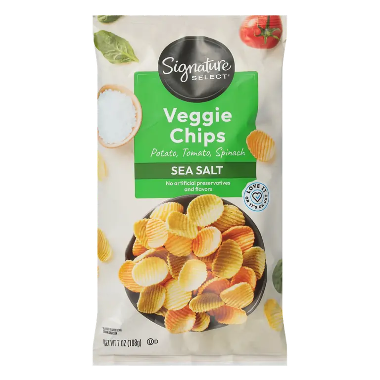 Potato, Tomato, Spinach Veggie Chips Made with Sea Salt