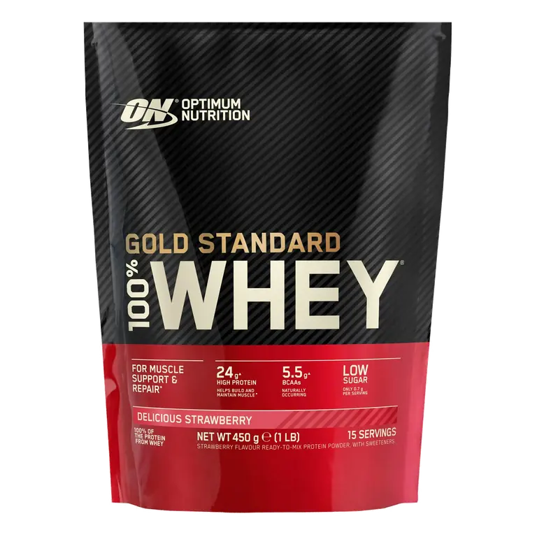 Gold Standard Whey Protein Powder Delicious Strawberry Flavour 15 servings 450g