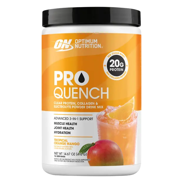 Optimum Nutrition Pro Quench Whey + Collagen Protein Powder, Tropical Orange Mango, 16 Servings