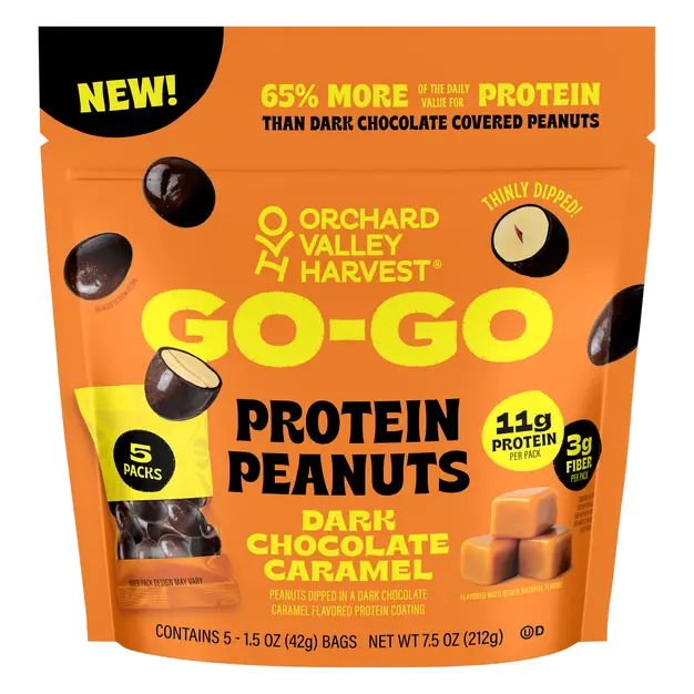 Go-Go Dark Chocolate Caramel Protein Peanuts - 5 ct