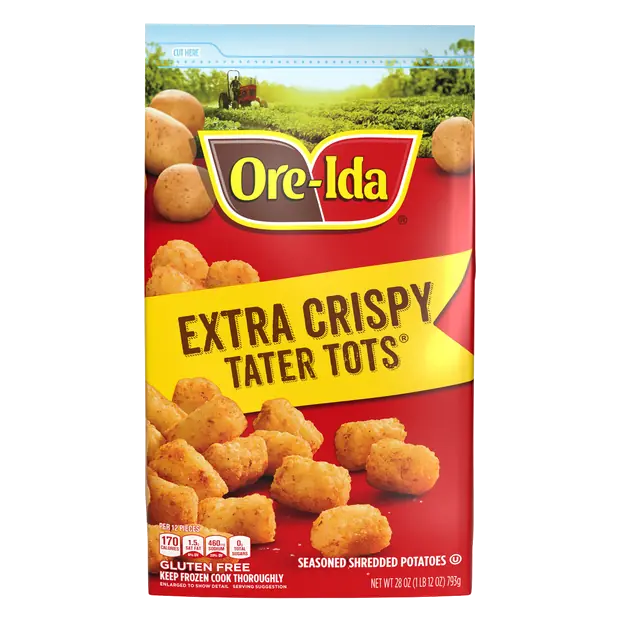Extra Crispy Tater Tots Seasoned Shredded Potatoes Frozen