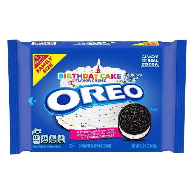 Birthday Cake Flavor Creme Chocolate Sandwich Cookies Family Size