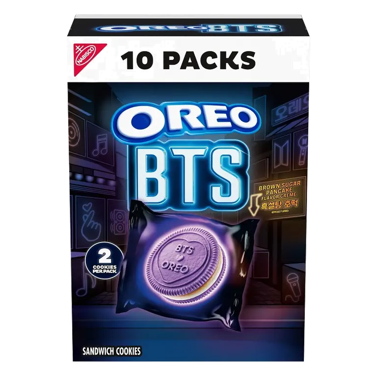 Oreo BTS Sandwich Cookies Brown Sugar Pancake Flavor Creme Limited Edition, 10.2oz/10ct