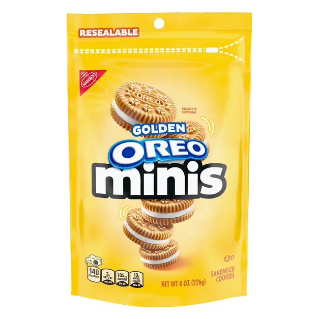 Mini Golden Sandwich Cookies Recloseable Sak