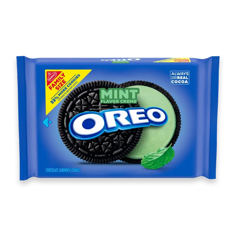 Mint Creme Chocolate Sandwich Cookies Family Size