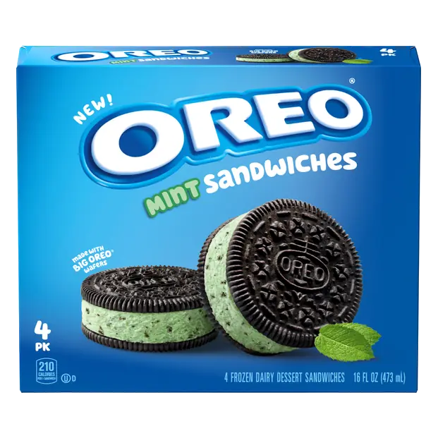 Mint Frozen Dairy Dessert Sandwiches - 4 ct