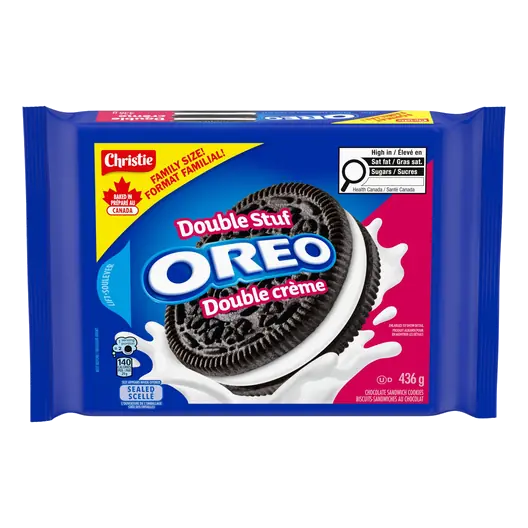 Sandwich Cookies Double Stuf Chocolate Family Size 436 g