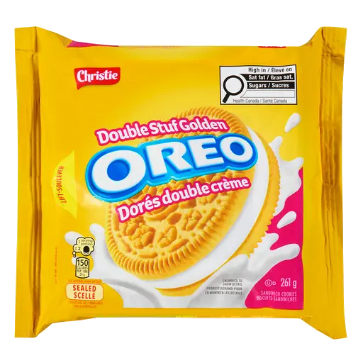 Sandwich Cookies Double Stuf Golden 261 g