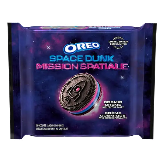 Space Dunk Chocolate Sandwich Cookies Cosmic Creme Limited Edition 303 g