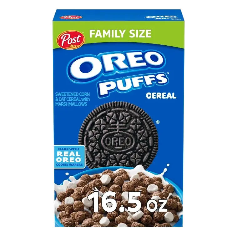 Post Oreo Puffs Cereal, 16.5oz: Marshmallow Flavor