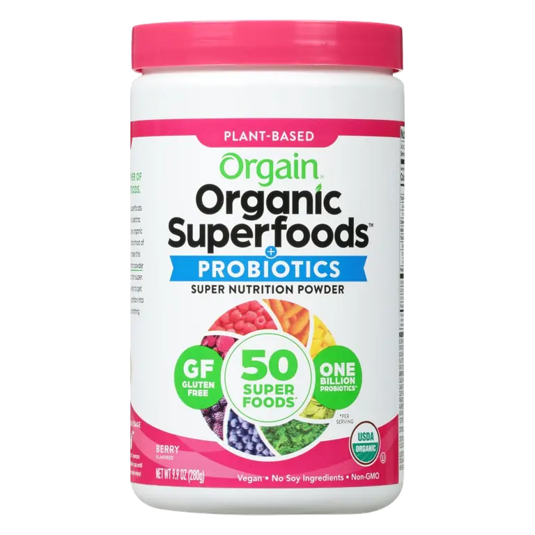 Organic 50 Superfoods + Probiotics Super Nutrition Powder, Berry