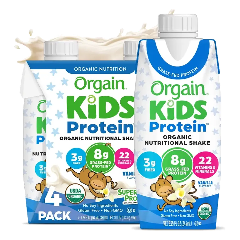 Orgain Organic ' Nutritional Protein Shake 22 Vitamins & Minerals Vanilla Flavored, 4pk/8.25 fl oz Cartons