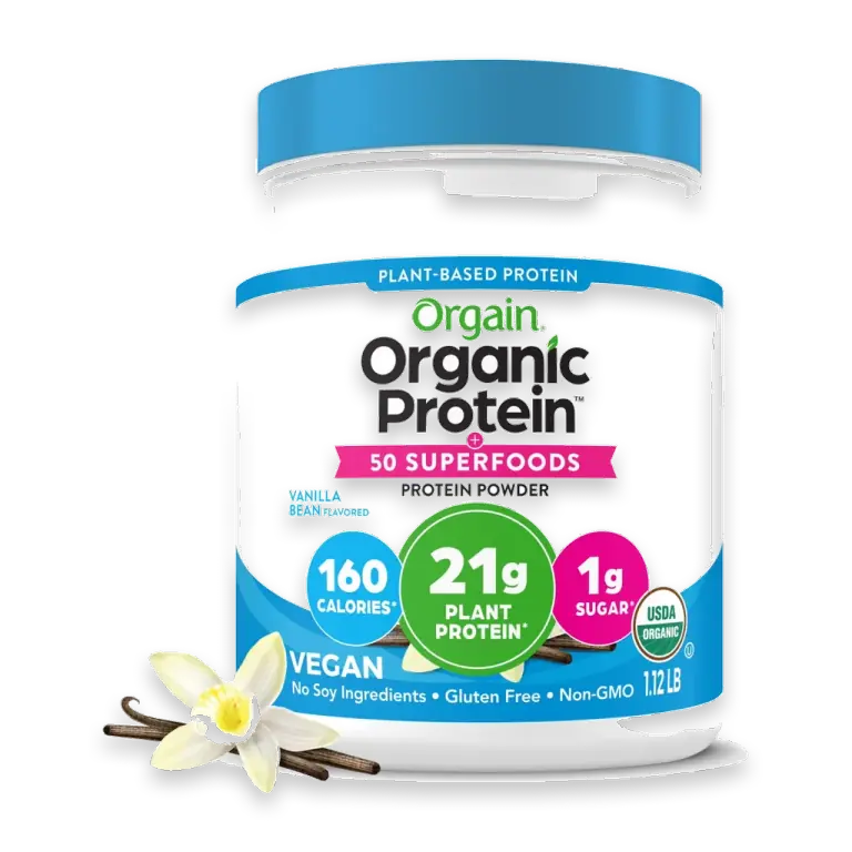 Organic Vegan 21g Protein + 50 Superfoods Powder, Vanilla Bean
