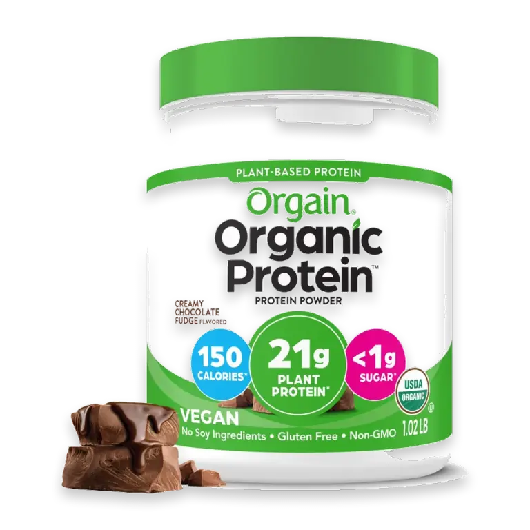 Organic Vegan 21g Protein Powder, Creamy Chocolate Fudge