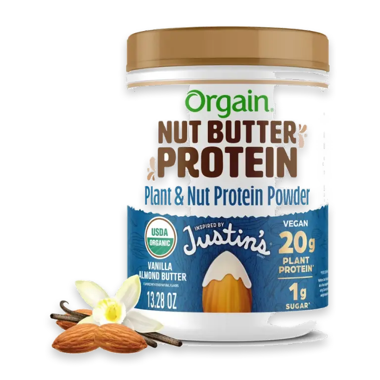 X JUSTIN’S Organic Plant & Nut Butter 20g Vegan Protein Powder, Vanilla Almond Butter