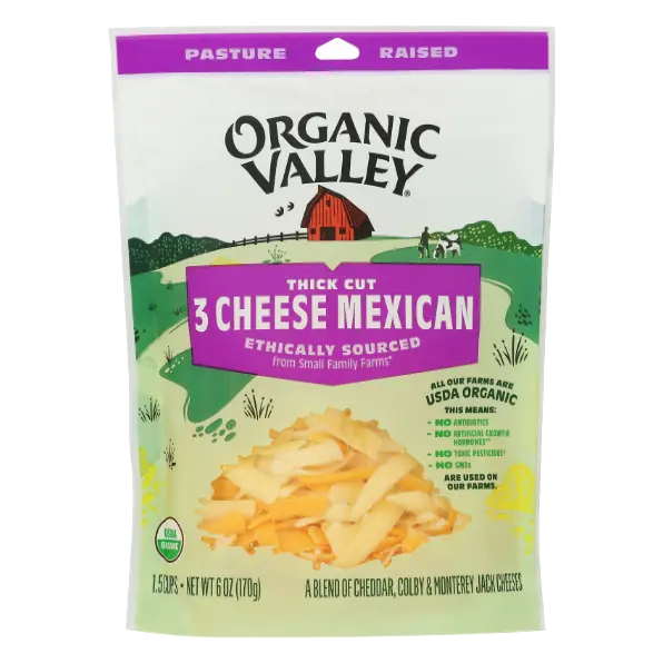 3 Cheese Mexican a Blend of Sharp Cheddar, Colby & Monterey Jack Cheeses, 3 Cheese Mexican