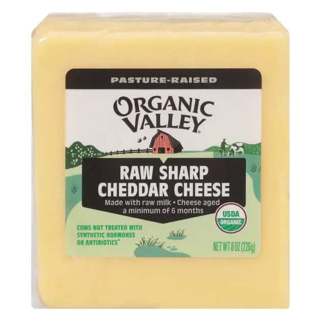 Aged Raw Sharp Cheddar Cheese Block