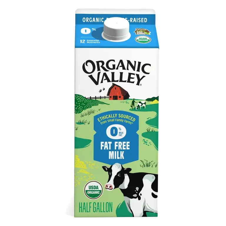 Organic Valley Organic Fat Free Skim Milk, 0.5gal