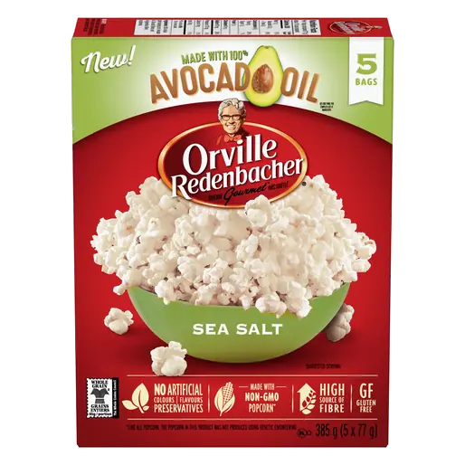 Gluten-Free Sea Salt Popcorn Avocado Oil 5 x 77 g