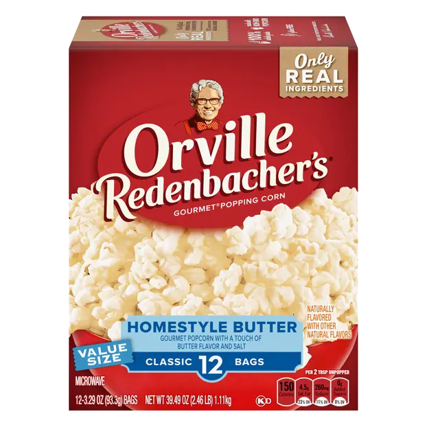 Homestyle Butter Flavored Microwave Popcorn - 12 c
