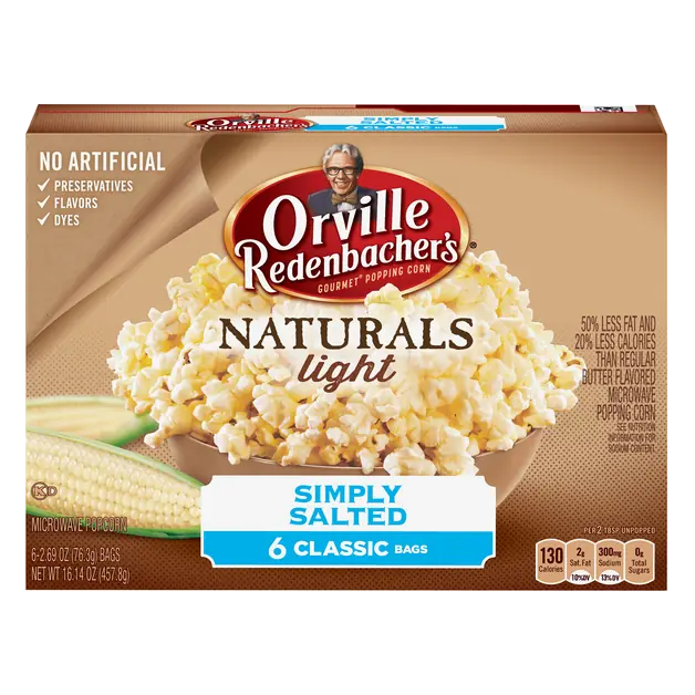 Naturals Light Simply Salted Popcorn - 6 ct