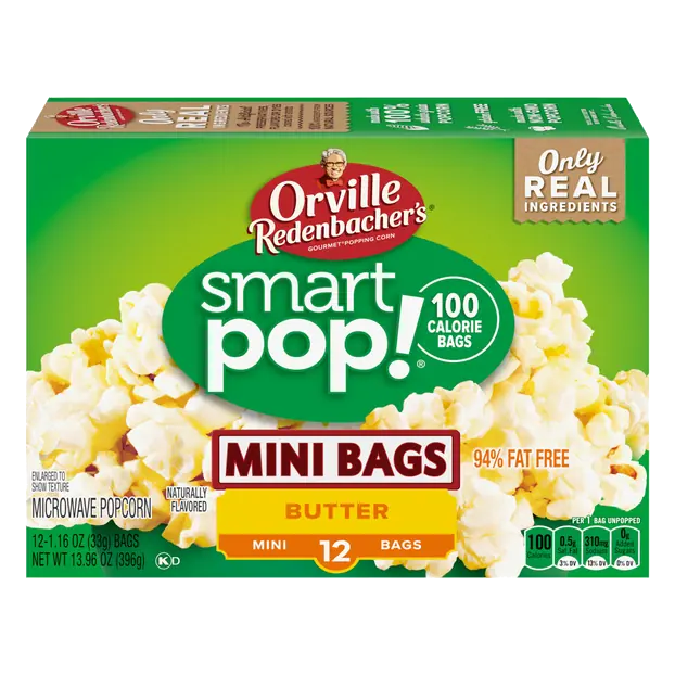 SmartPop! Butter Mini Bags Microwave Popcorn - 12 ct