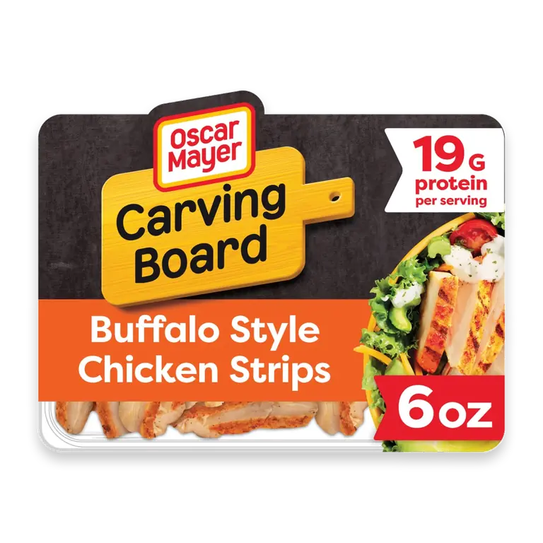 Carving Board Buffalo Style Grilled Chicken Breast Strips, Pack