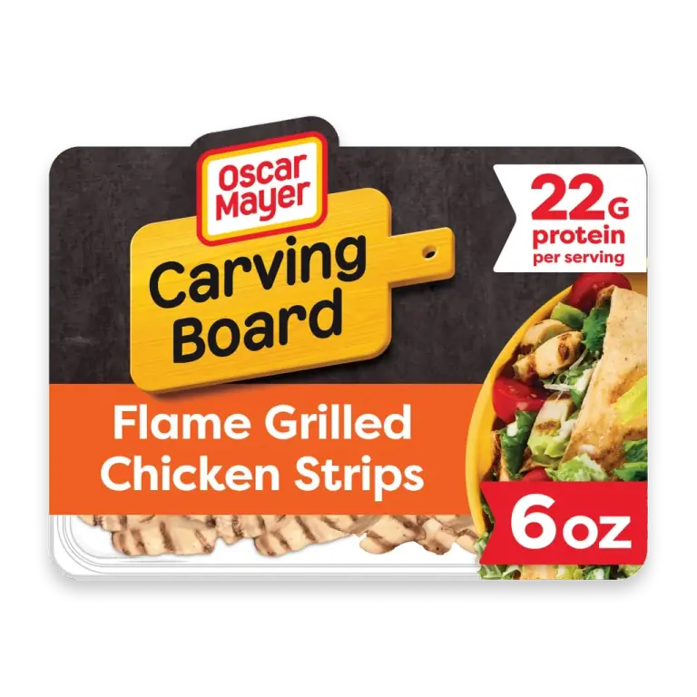 Carving Board Flame Grilled Chicken Breast Strips Lunchmeat