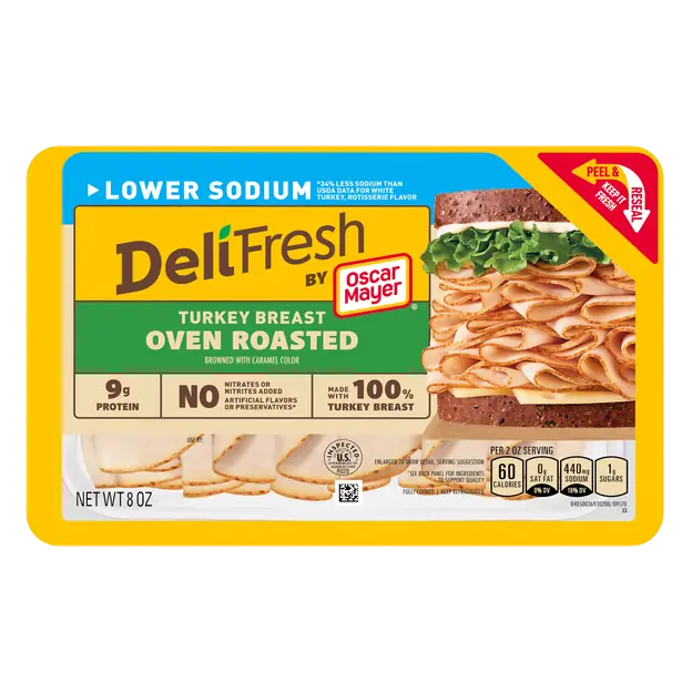 Deli Fresh Lower Sodium Oven Roasted Turkey Breast Sliced