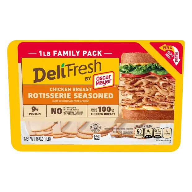 Deli Fresh Rotisserie Seasoned Chicken Breast Sliced Family Pk