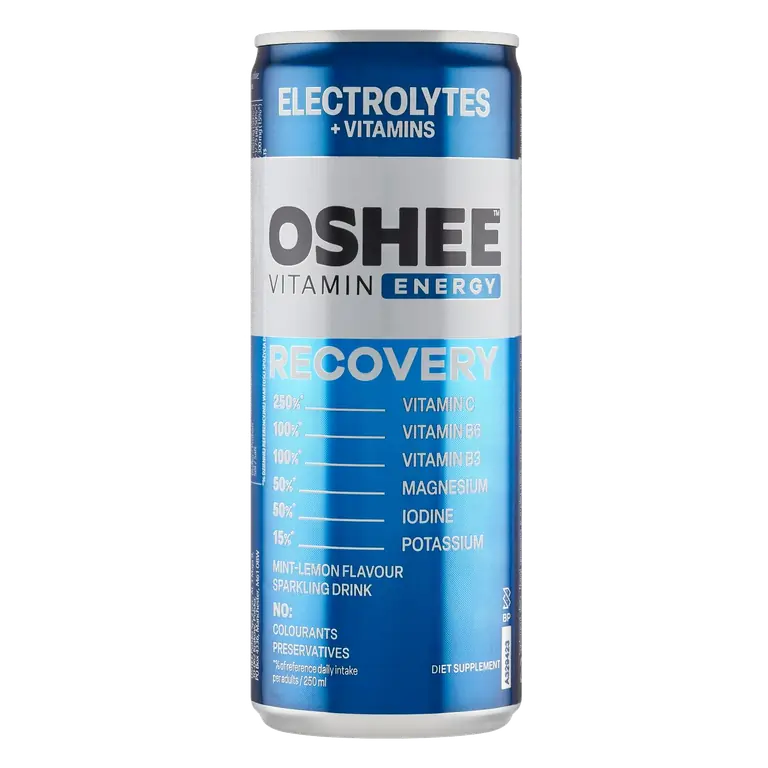 Oshee Vitamin Recovery Diet Supplement Mint-Lemon Flavour Sparkling Drink 250ml