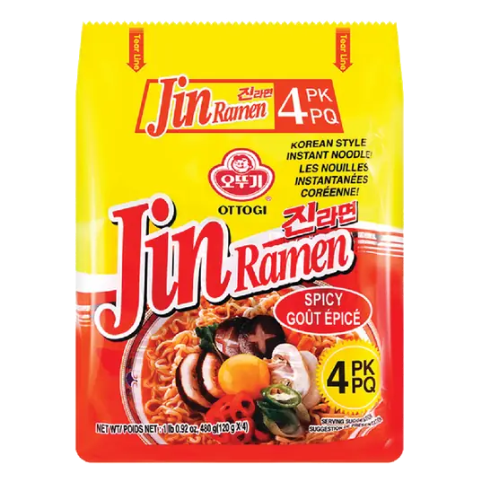 Jin Ramen Instant Noodles Spicy 4 x 120 g