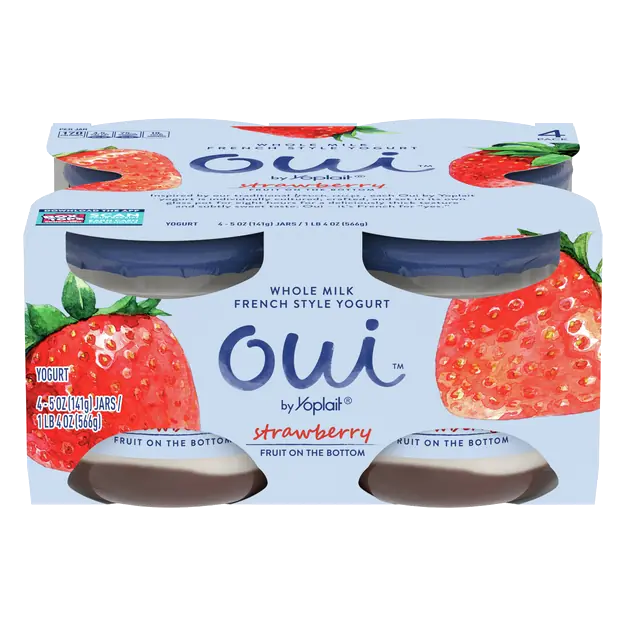 Strawberry Fruit on the Bottom French Style Yogurt - 4 ct