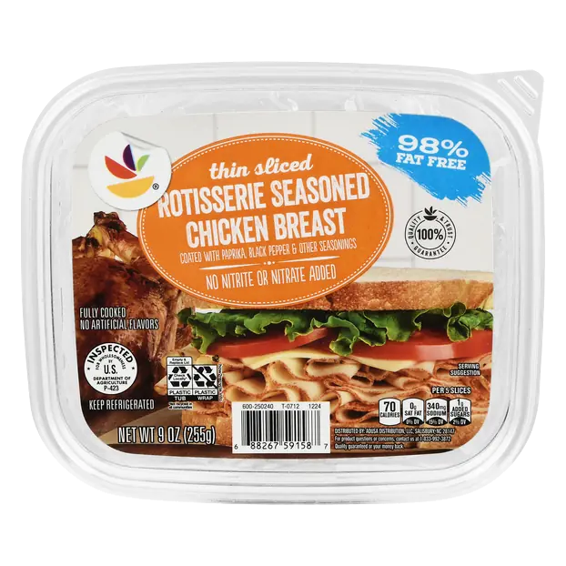 98% Fat Free Rotisserie Seasoned Chicken Breast Thin Sliced