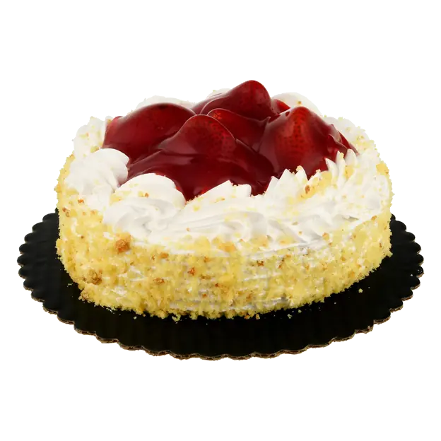 Bakery Strawberry Topped Single Layer Cake