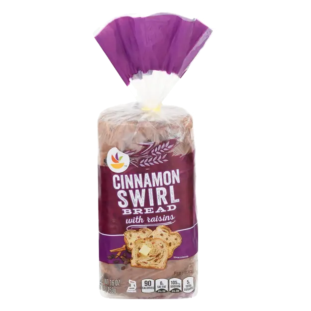 Cinnamon Swirl with Raisins Bread Sliced