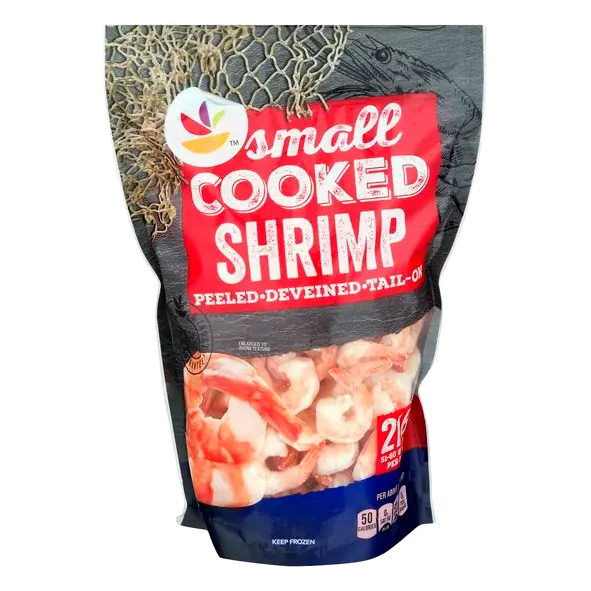 Cooked Tail-On Peeled Small Shrimp 51-60 ct per lb Frozen