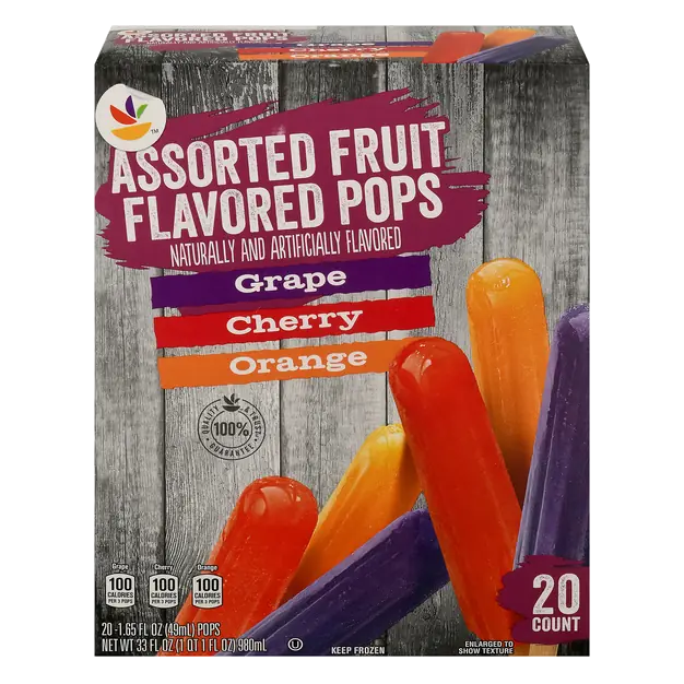 Grape Cherry Orange Ice Pops - 20 ct