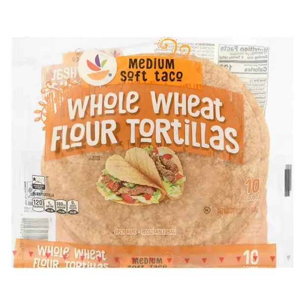 Medium Soft Taco Whole Wheat Flour Tortillas - 10 ct