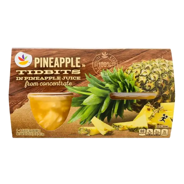 Pineapple Tidbits Fruit Cups in Juice - 4 ct