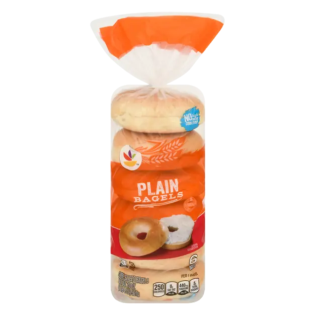 Plain Pre-Sliced Bagels - 6 ct