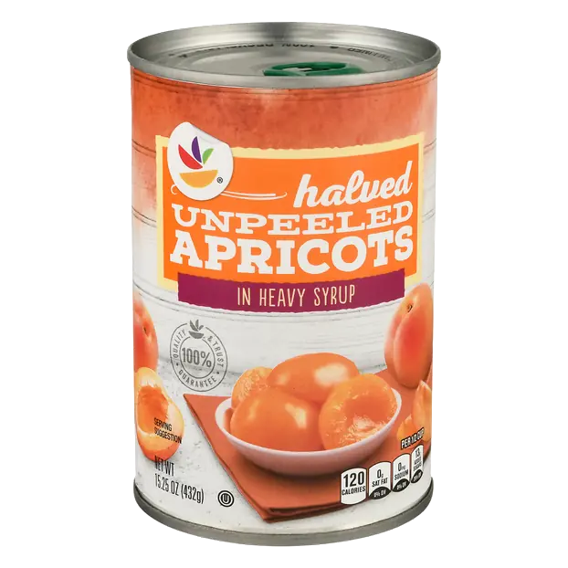 Unpeeled Halved Apricot in Heavy Syrup