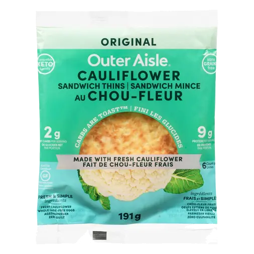 Frozen Cauliflower Sandwich Thins Original 191 g