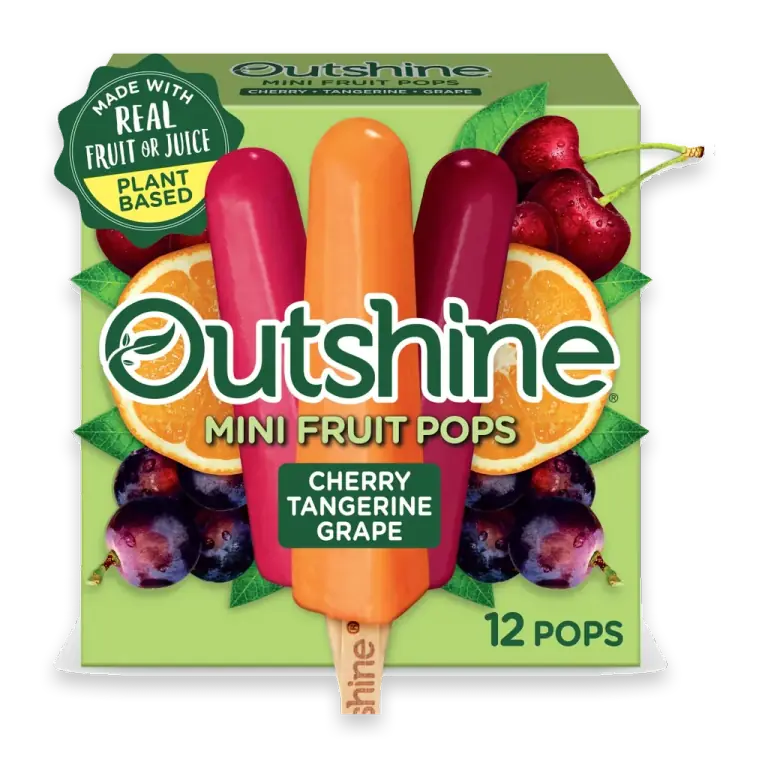 Cherry, Tangerine, and Grape Frozen Fruit Pops, Variety Pack, 12 Count