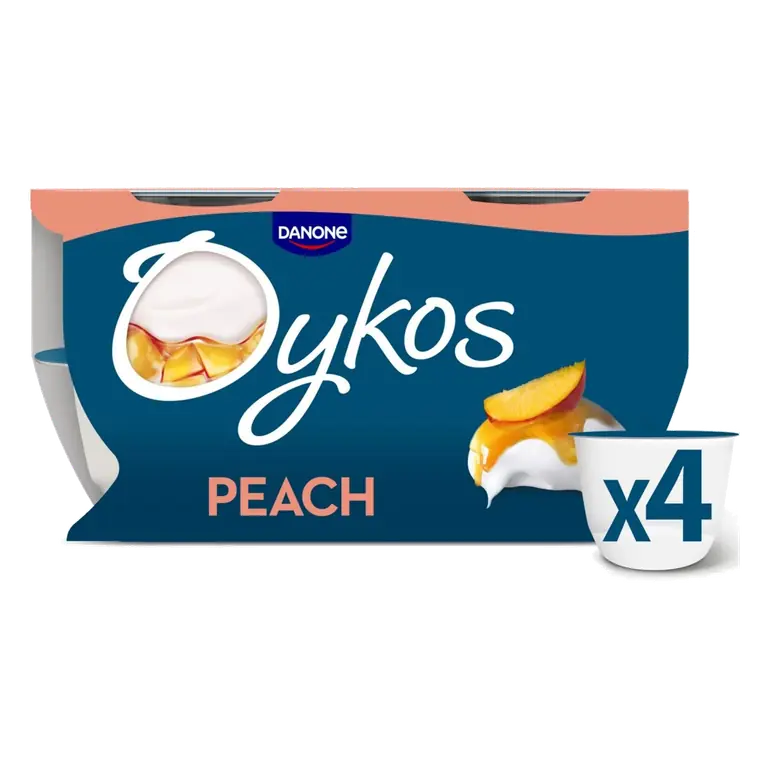 Peach Luxury Greek Style Yoghurt Dessert 4x110g