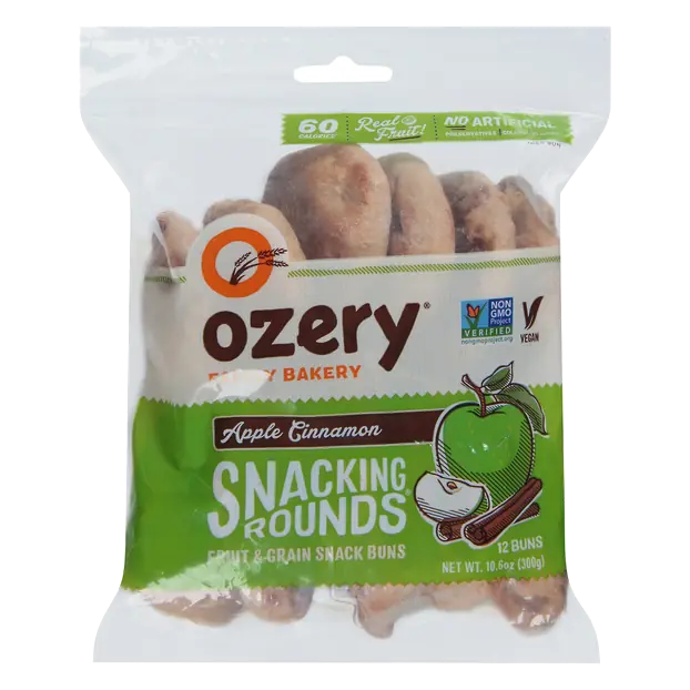 Ozery Bakery Apple Cinnamon Snacking Rounds, Fruit & Grain Snack Buns 12Ct