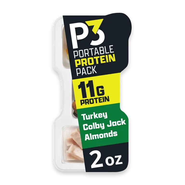 P3 Portable Protein Pack Turkey, Almonds, Colby Jack Cheese, Tray